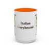 15oz-italian-greyhound-mug-orange 15oz Italian Greyhound Mug, Orange, front view