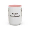 15oz-italian-greyhound-mug-pink 15oz Italian Greyhound Mug, Pink, front view