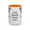 15oz Jack Russell Terrier Dog Dad Mug, Orange, front view