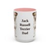 15oz Jack Russell Terrier Dog Dad Mug, Pink, front view