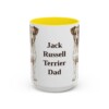 15oz Jack Russell Terrier Dog Dad Mug, Yellow, front view