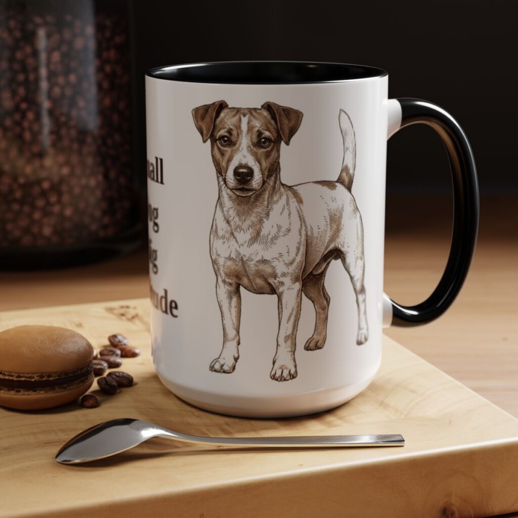 15oz Funny Jack Russell Terrier Mug, Black, lifestyle photo