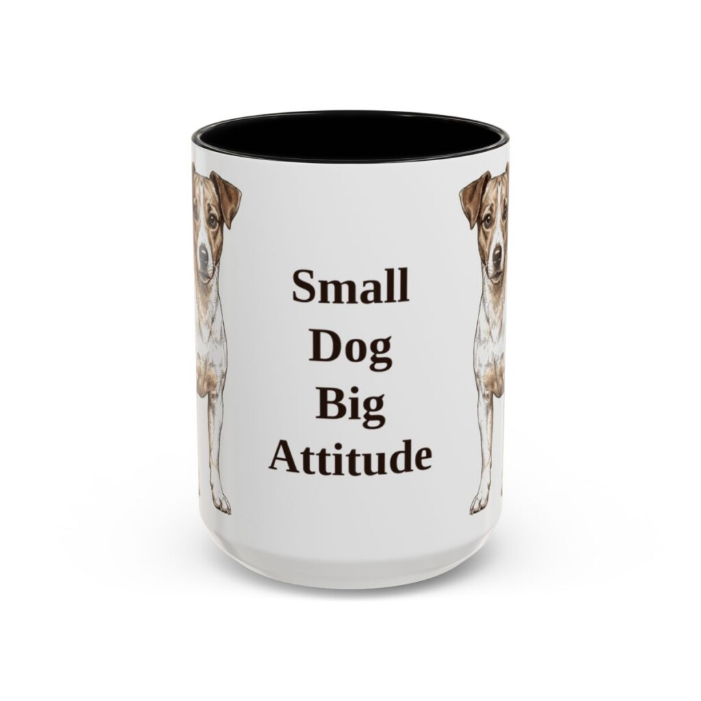 15oz Funny Jack Russell Terrier Mug, Black, front view