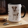 15oz Jack Russell Terrier Latin Mug, Black, lifestyle photo