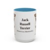 15oz Jack Russell Terrier Latin Mug, Light Blue, front view