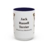15oz Jack Russell Terrier Latin Mug, Navy, front view