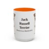 15oz Jack Russell Terrier Latin Mug, Orange, front view