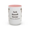 15oz Jack Russell Terrier Latin Mug, Pink, front view