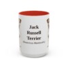 15oz Jack Russell Terrier Latin Mug, Red, front view