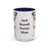 15oz Jack Russell Terrier Dog Mom Mug, Navy, front view
