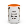 15oz Jack Russell Terrier Dog Mom Mug, Orange, front view