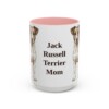 15oz Jack Russell Terrier Dog Mom Mug, Pink, front view