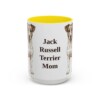 15oz Jack Russell Terrier Dog Mom Mug, Yellow, front view