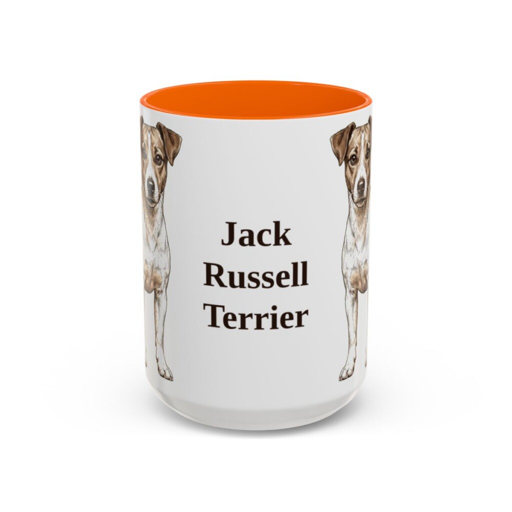 15oz-jack-russell-terrier-mug-orange 15oz Jack Russell Terrier Mug, Orange, front view