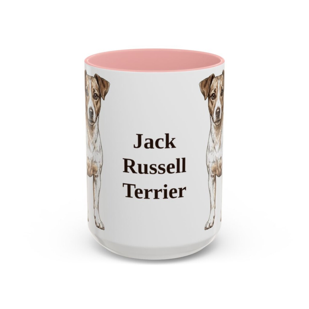 15oz-jack-russell-terrier-mug-pink 15oz Jack Russell Terrier Mug, Pink, front view