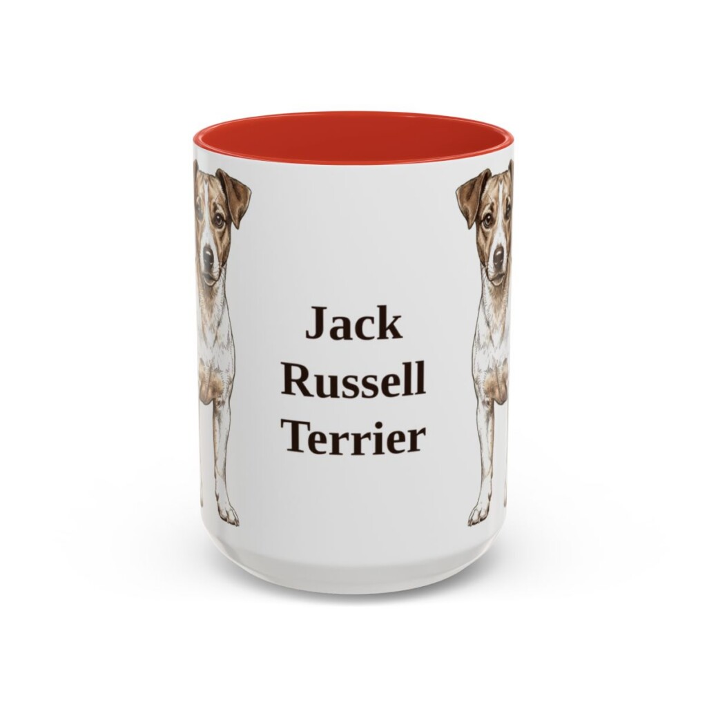 15oz-jack-russell-terrier-mug-red 15oz Jack Russell Terrier Mug, Red, front view