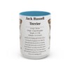 15oz Jack Russell Terrier Mug, Light Blue, front view