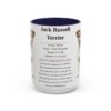 15oz Jack Russell Terrier Mug, Navy, front view