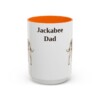 15oz Jackabee Dog Dad Mug, Orange, front view
