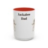 15oz Jackabee Dog Dad Mug, Red, front view