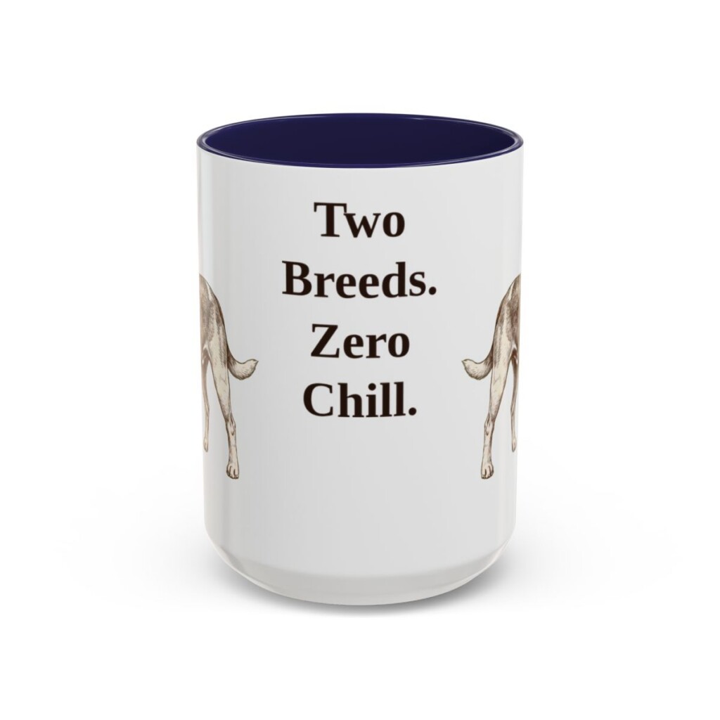 15oz Funny Jackabee Mug, Navy, front view