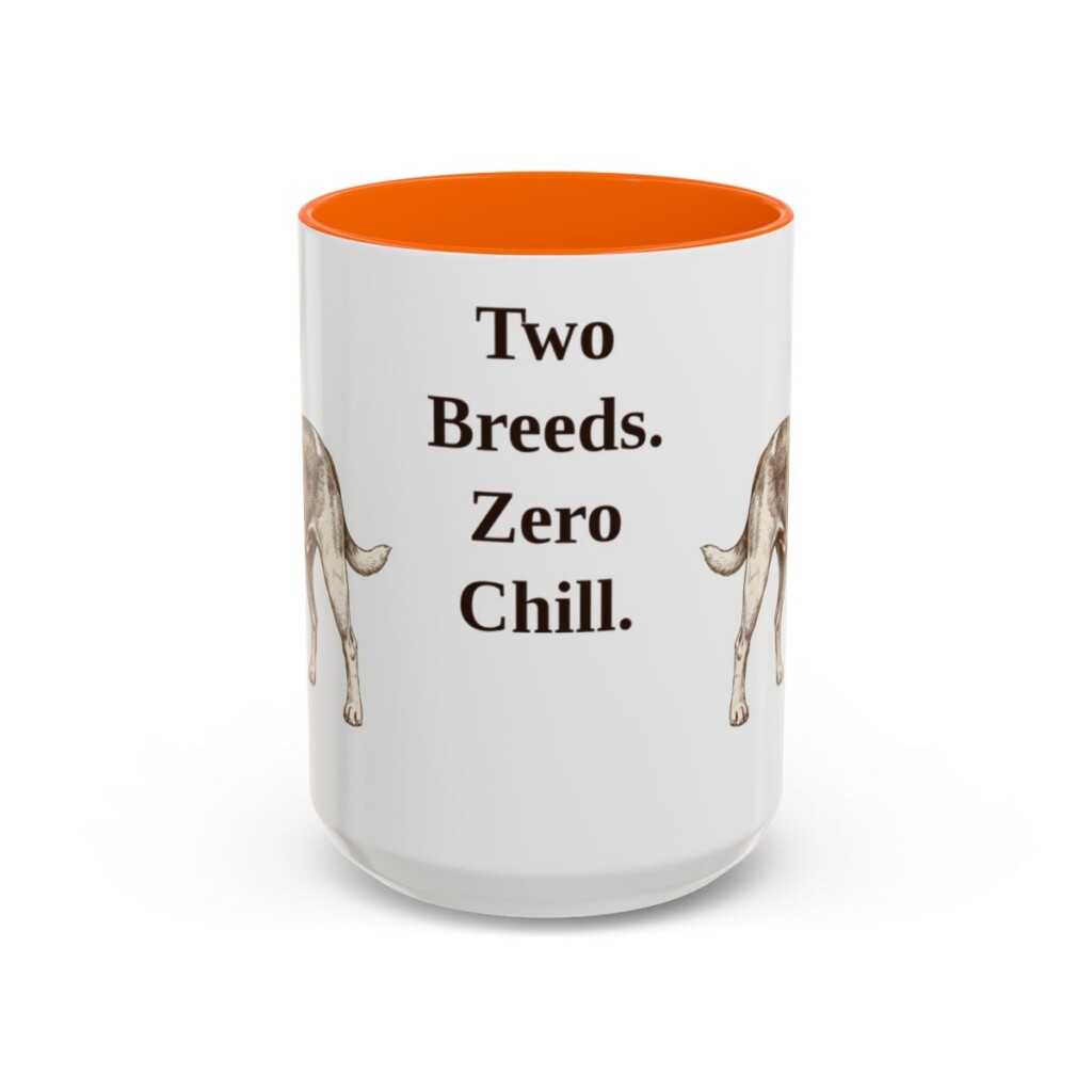 15oz Funny Jackabee Mug, Orange, front view