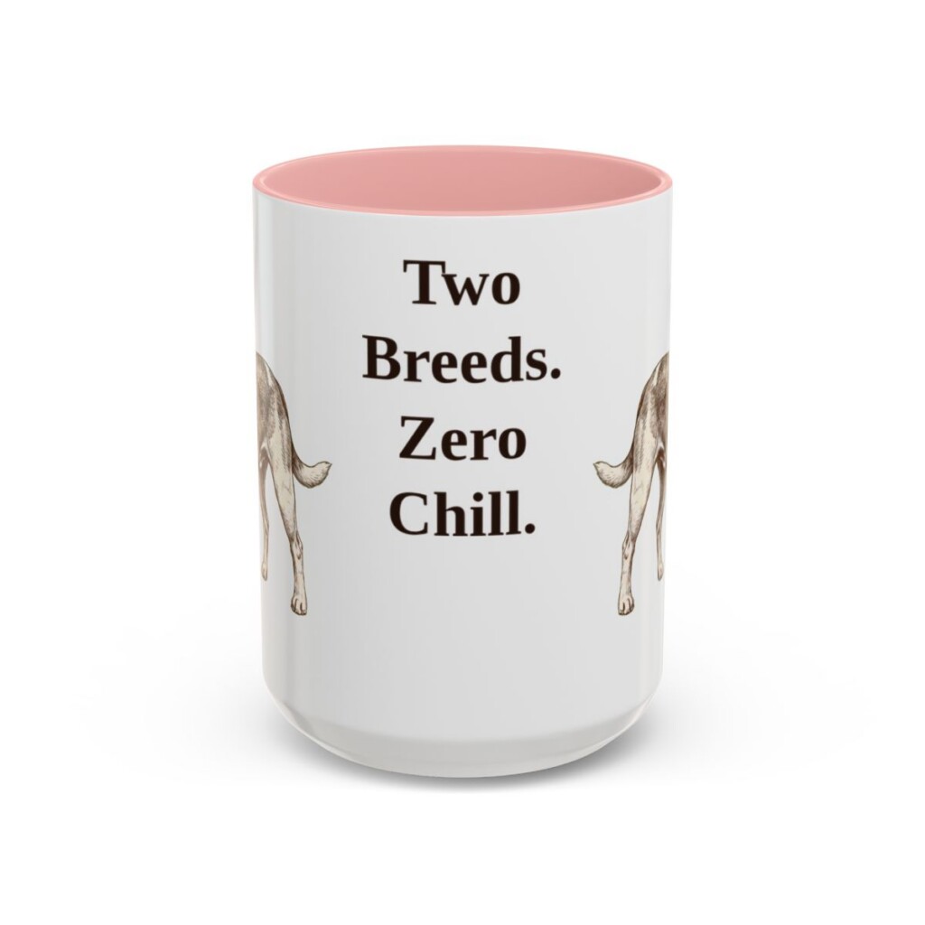 15oz Funny Jackabee Mug, Pink, front view