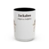 15oz Jackabee Latin Mug, Black, front view