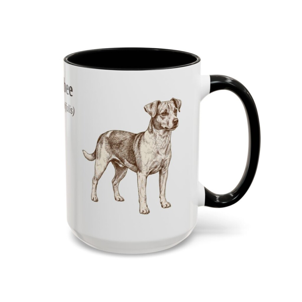 15oz Jackabee Latin Mug, Black, right side view