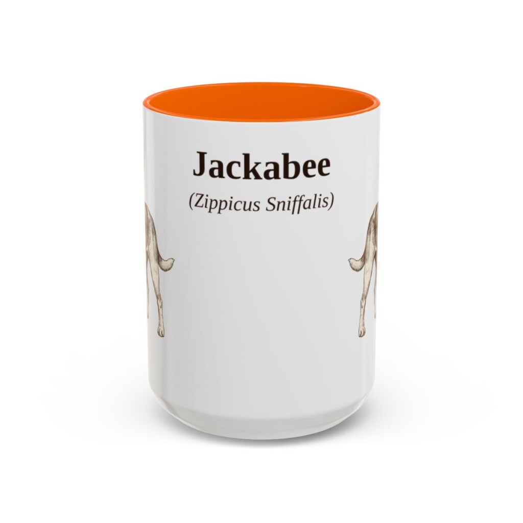 15oz Jackabee Latin Mug, Orange, front view