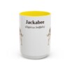 15oz Jackabee Latin Mug, Yellow, front view