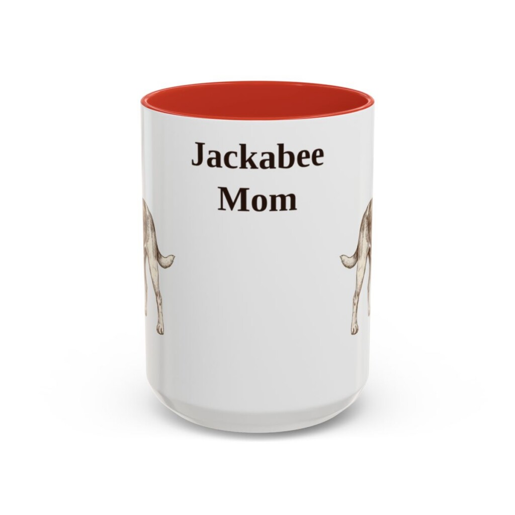 15oz-jackabee-mug-mom-red 15oz Jackabee Dog Mom Mug, Red, front view