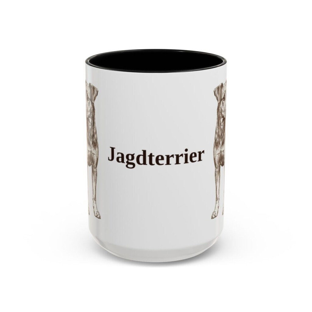 15oz Jagdterrier Mug, Black, front view