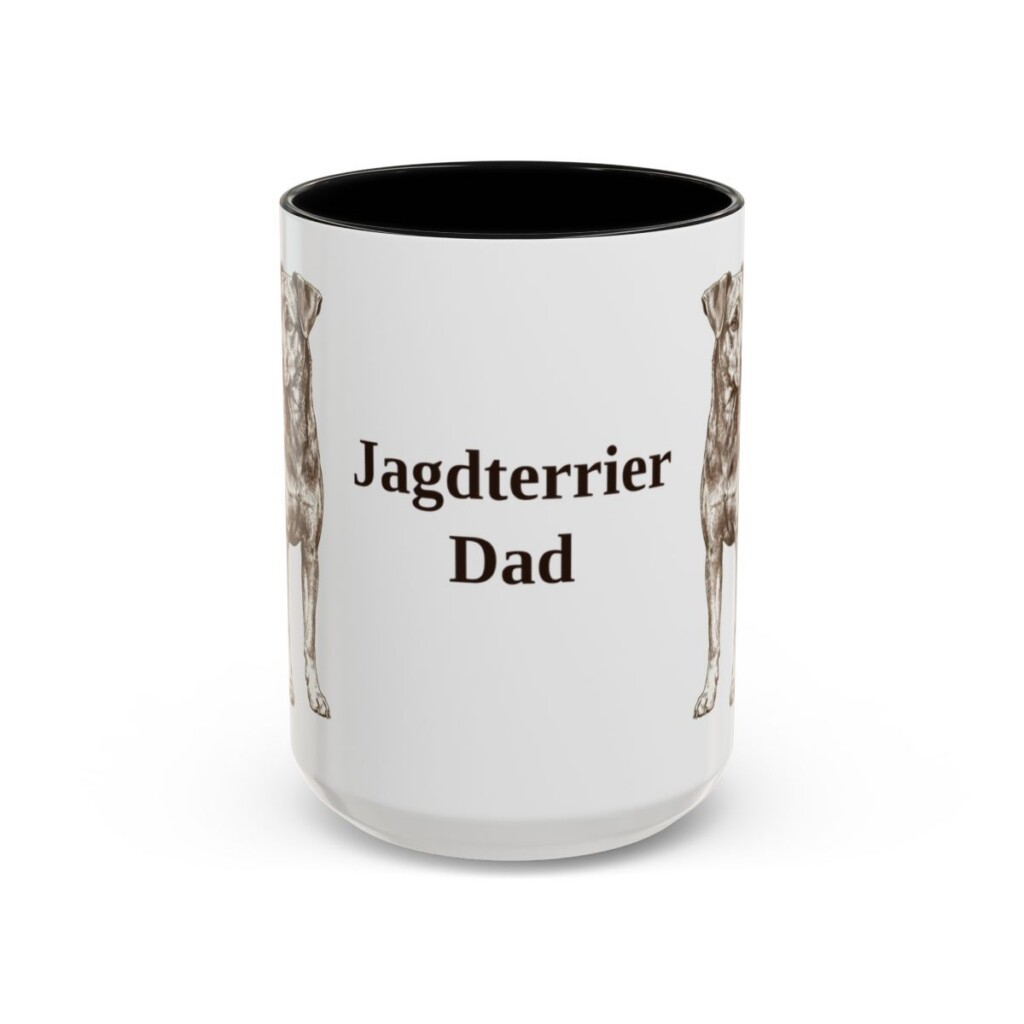 15oz Jagdterrier Dog Dad Mug, Black, front view