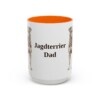 15oz Jagdterrier Dog Dad Mug, Orange, front view