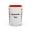 15oz Jagdterrier Dog Dad Mug, Red, front view