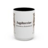 15oz Jagdterrier Latin Mug, Black, front view