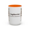 15oz Jagdterrier Latin Mug, Orange, front view