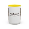15oz Jagdterrier Latin Mug, Yellow, front view