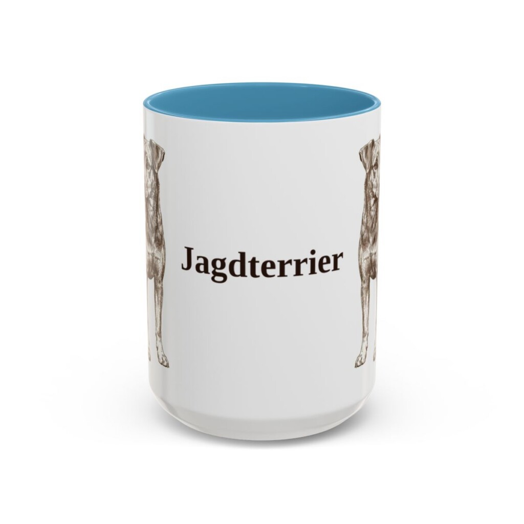 15oz Jagdterrier Mug, Light Blue, front view