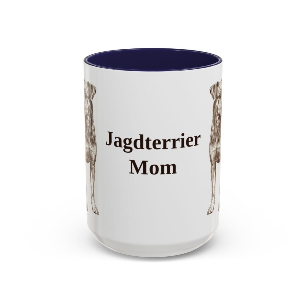 15oz Jagdterrier Dog Mom Mug, Navy, front view