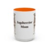 15oz Jagdterrier Dog Mom Mug, Orange, front view