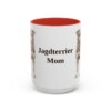 15oz Jagdterrier Dog Mom Mug, Red, front view