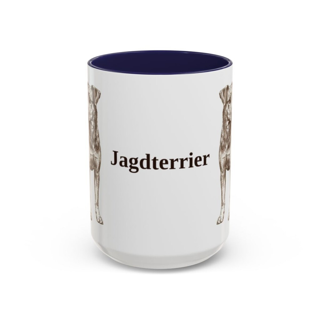 15oz Jagdterrier Mug, Navy, front view