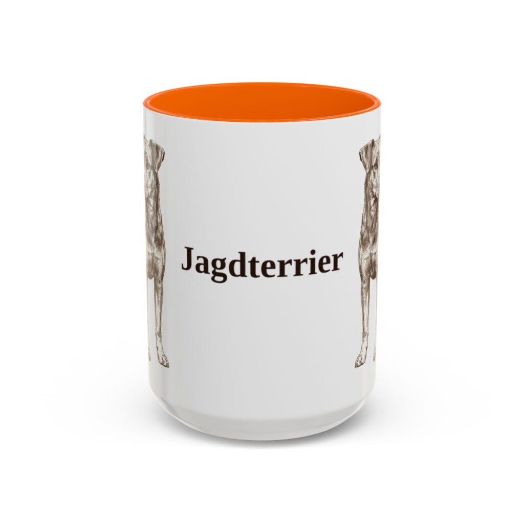 15oz Jagdterrier Mug, Orange, front view