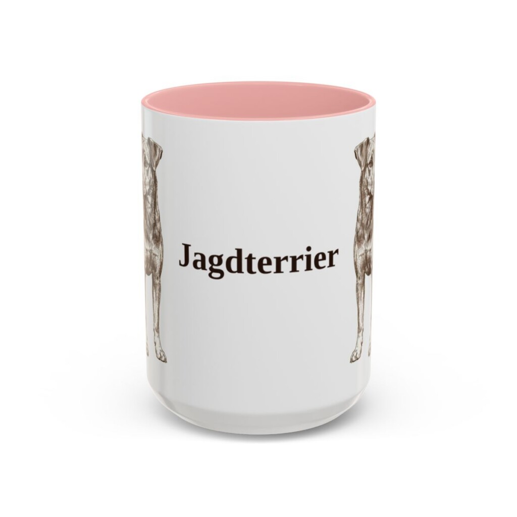 15oz Jagdterrier Mug, Pink, front view