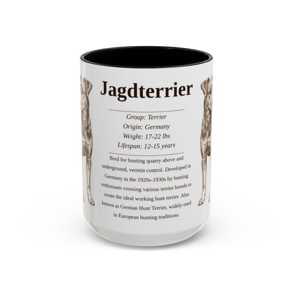 15oz Jagdterrier Mug, Black, front view