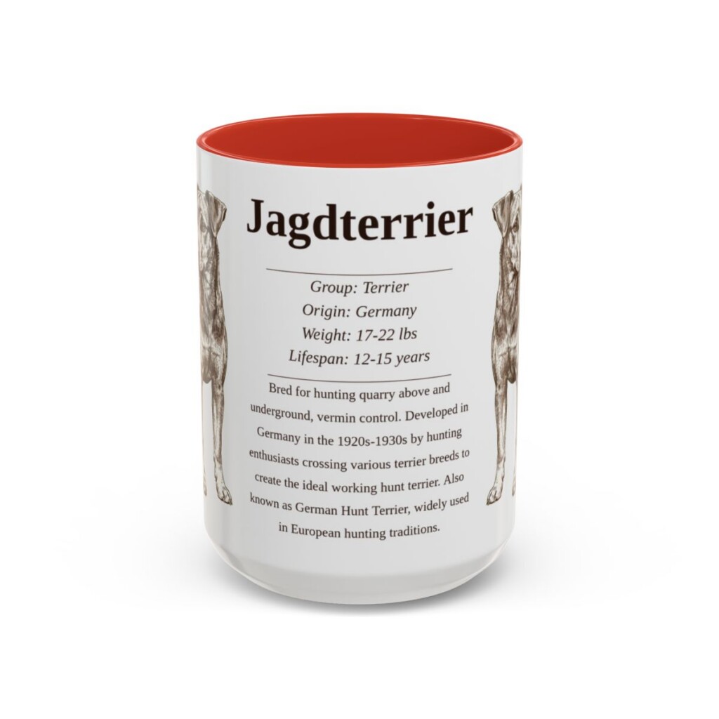 15oz Jagdterrier Mug, Red, front view