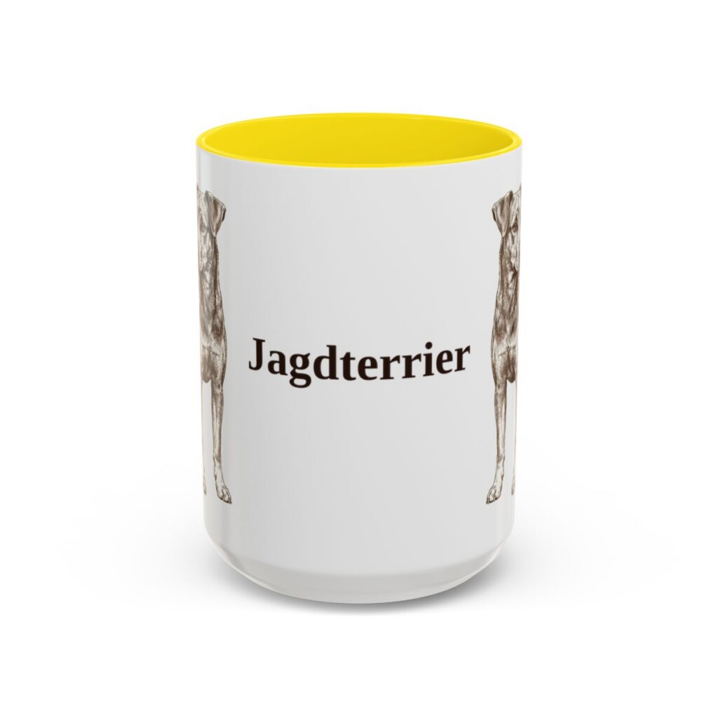 15oz Jagdterrier Mug, Yellow, front view