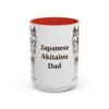 15oz-japanese-akitainu-mug-dad-red 15oz Japanese Akitainu Dog Dad Mug, Red, front view